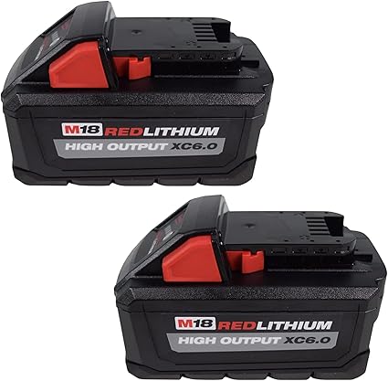 MilwaukeeTool 48-11-1862 M18 Lithium-Ion High Output 6.0Ah Battery Pack (2-Pack)