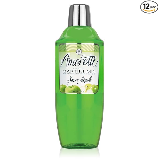 Amoretti Cocktail Mix, Sour Apple, 28 Ounce (Pack of 12)