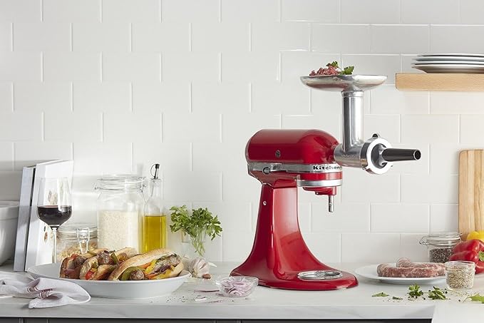 KitchenAid KSMMGA Metal Food Grinder Attachment, Silver