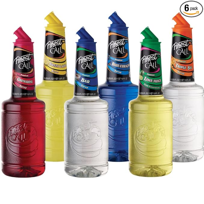 Finest Call Premium Bar Essentials Drink Mixes Variety, 1 Liter Bottles (33.8 Fl Oz), Pack of 6 Flavors