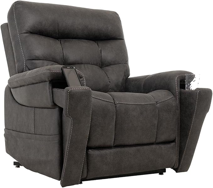 VivaLift! Radiance Power Recliner Lift Chair by PrideMobility, with 3 Heat Pads Heat System (Canyon Steel, Medium with Curbside Delivery)