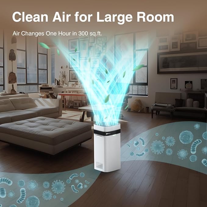 Airdog X5 Air Purifier with TPA Technology – Up to 20X More Effective than HEPA, Ideal for Rooms Up to 450 sqft - Washable Filter and Whisper Quiet
