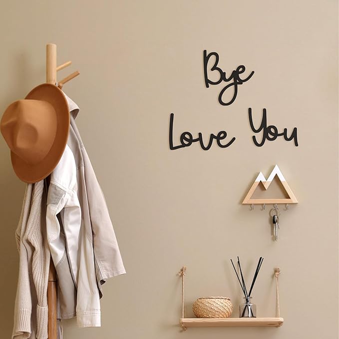 Dripykiaa Love You Bye Wood Sign Home Decor Boho Decor Wall Decor Express Love and Warm for Your Family Lovers Wall Art Gift Hallway Entryway Door Valentine Decorations for Home