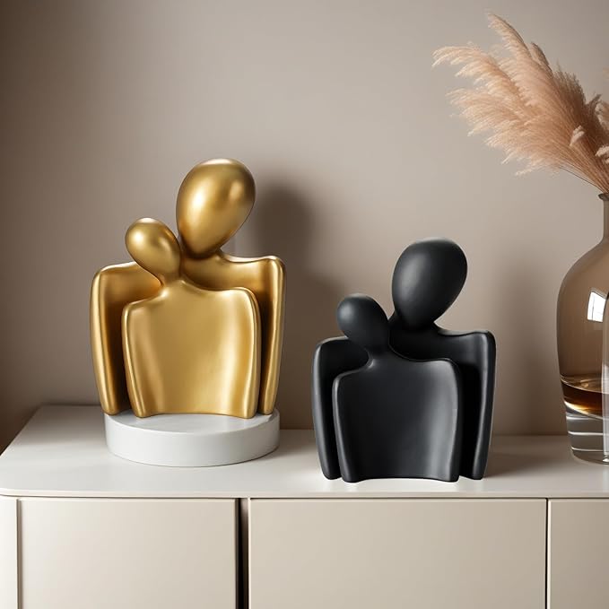 Sculptures Home Decor Lover Statues- 8 Inch, Resin Modern Home Decor Couple Statues，Decorations for Living Room Office Bookshelf Bedroom