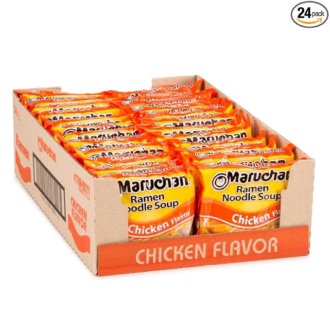 Maruchan Ramen Chicken, Instant Ramen Noodles, Ready to Eat Meals, 3 Oz, 24 Count