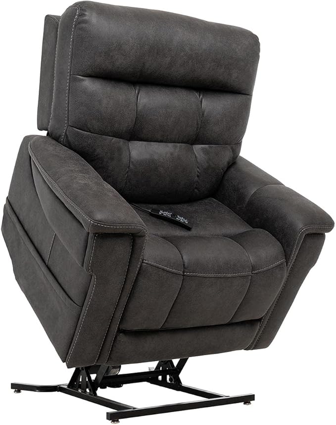VivaLift! Radiance Power Recliner Lift Chair by PrideMobility, with 3 Heat Pads Heat System (Canyon Steel, Medium with Curbside Delivery)