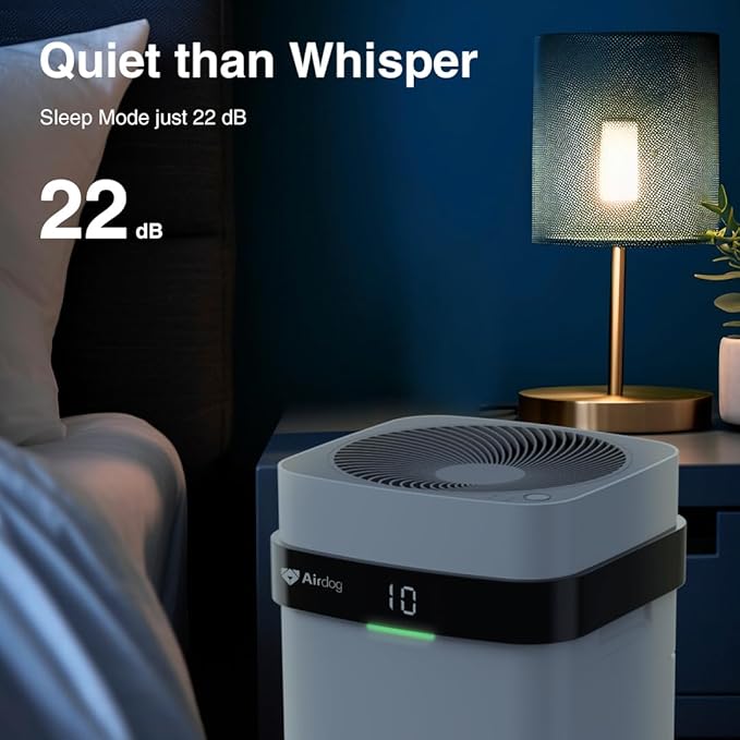 Airdog X5 Air Purifier with TPA Technology – Up to 20X More Effective than HEPA, Ideal for Rooms Up to 450 sqft - Washable Filter and Whisper Quiet