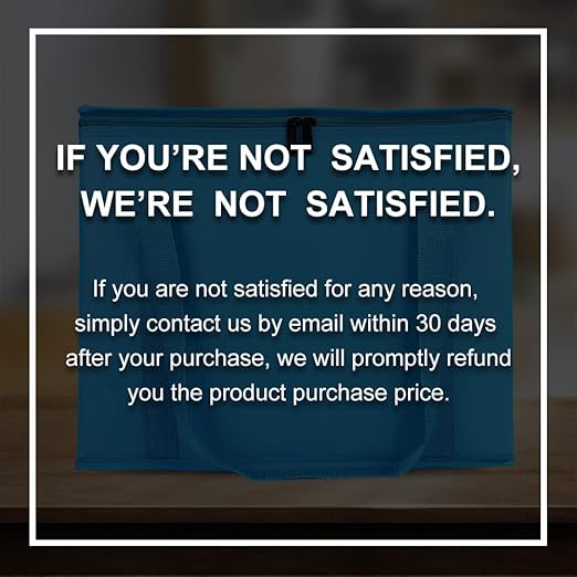 4-Pack Insulated Reusable Grocery Shopping Bag, X-Large Frozen Food Cold, Bodaon Cooler Bags with Zippered Top, Insulated Food Delivery Bag, Blue