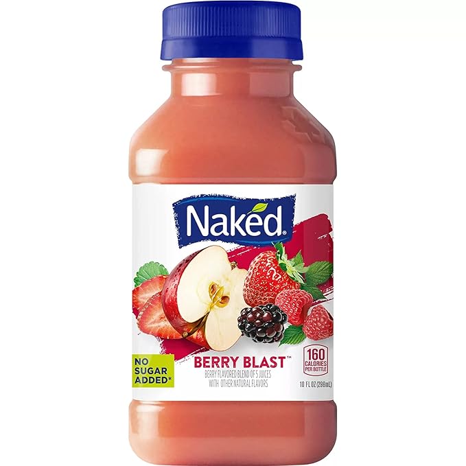 Gourmet Kitchn Naked Juice Variety Pack | Strawberry Banana, Mighty Mango, Berry Blast and Blue Machine | No Sugar Added And Non GMO - 2 Boxes (10 oz., 12 pk. Each), Total 24 Juice,2 Pack