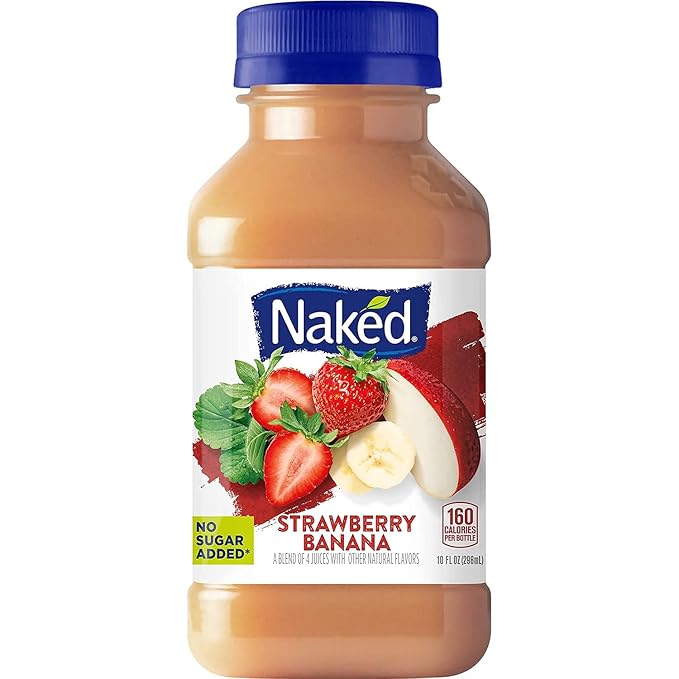 Gourmet Kitchn Naked Juice Variety Pack | Strawberry Banana, Mighty Mango, Berry Blast and Blue Machine | No Sugar Added And Non GMO - 2 Boxes (10 oz., 12 pk. Each), Total 24 Juice,2 Pack