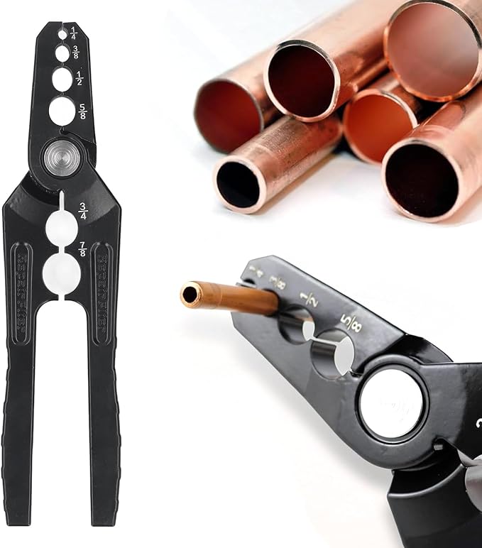 Manual Copper Tube Rounder, Multifunctional Flat Tube Copper Pipe Rounding Repair Pliers 6 Holes Design 1/4 3/8 1/2 5/8 3/4 7/8 Inch