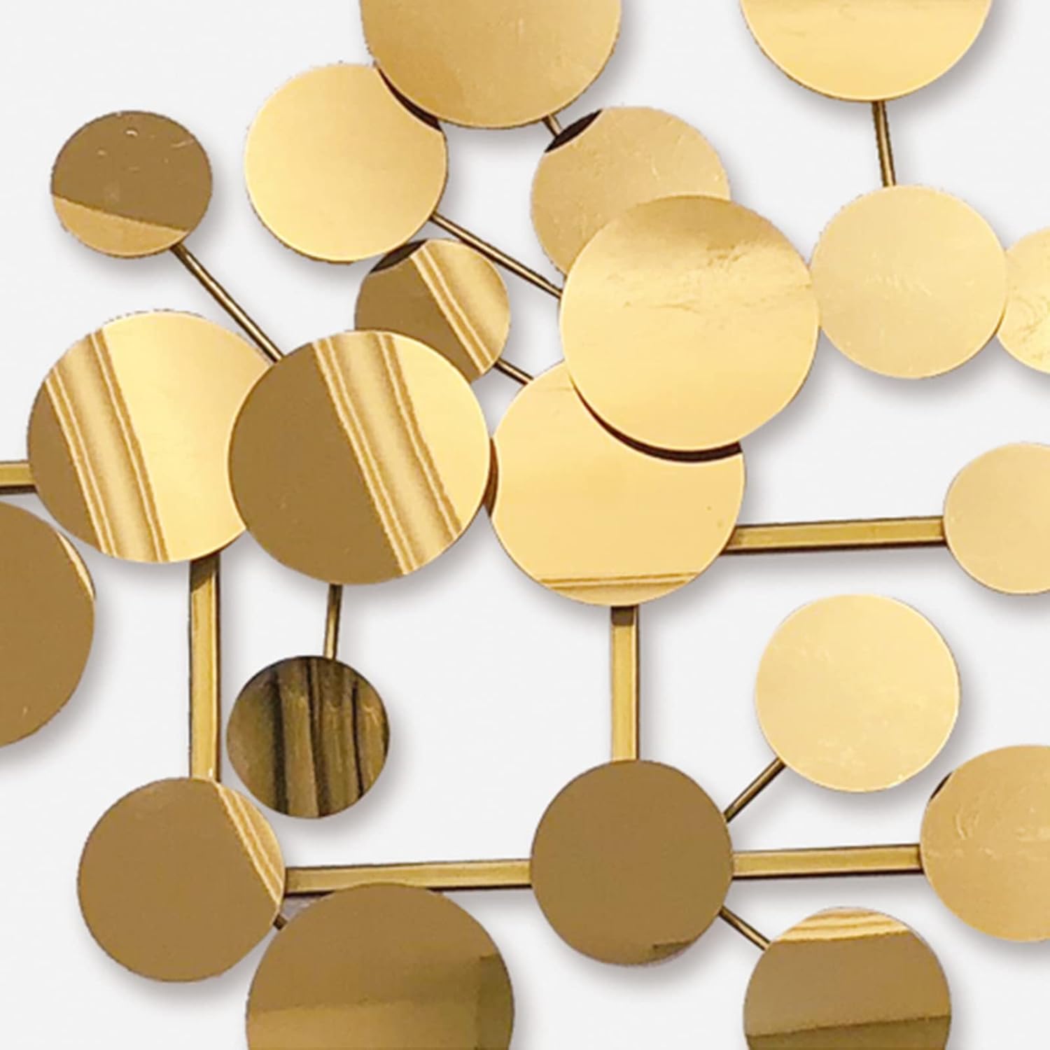 YUDACHU Metal Wall Art Gold Decor for Living Room, Modern Geometric 3D Accents 59" 19.6" Large Luxury for Bedroom, Dining Room, Decorations Sculptures