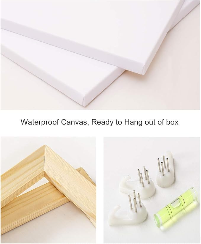 Biuteawal - Black and White Wall Art Nature Lightning Strikes in The Clouds Painting on Canvas Storm and City Night View Picture Print for Home Office Living Room Decoration Wall Decor