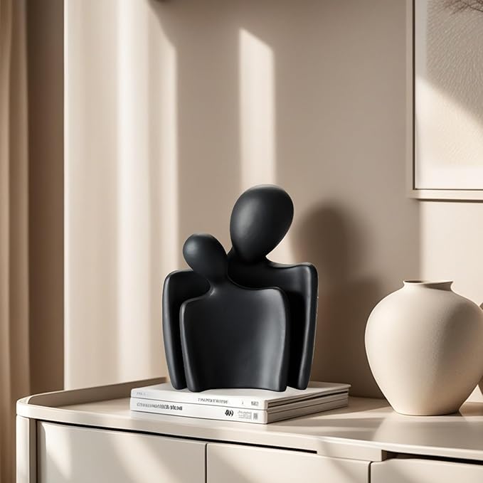 Sculptures Home Decor Lover Statues- 8 Inch, Resin Modern Home Decor Couple Statues，Decorations for Living Room Office Bookshelf Bedroom