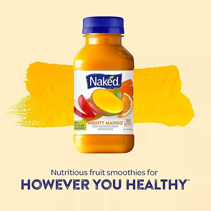 Gourmet Kitchn Naked Juice Variety Pack | Strawberry Banana, Mighty Mango, Berry Blast and Blue Machine | No Sugar Added And Non GMO - 2 Boxes (10 oz., 12 pk. Each), Total 24 Juice,2 Pack