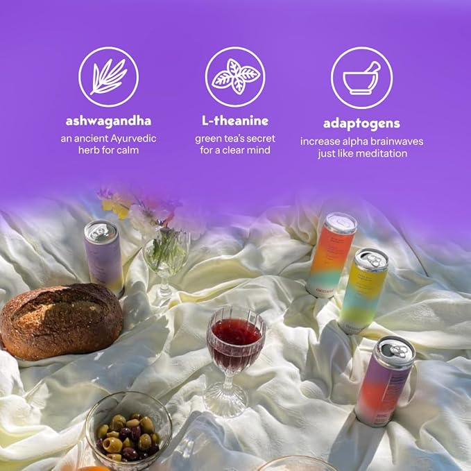 Moment Botanical Soda Soft Drink (Shark Tank) - SPARKLING Drinks | Fruity Fun | L-Theanine & Ashwagandha for Calm & Clarity | 0 Added Sugar 0 Caffeine | 12-pack