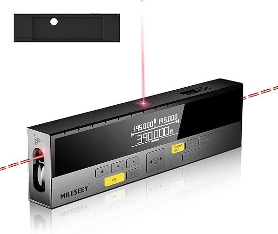 MiLESEEY DP20 Pro Dual Laser Measuring Tool, 390Ft Laser Measurement Tool with Middle Laser Reference, Rechargeable Laser Distance Measure with APP,Gen-2 Backlit Display Ft/in/M Units Laser Measure