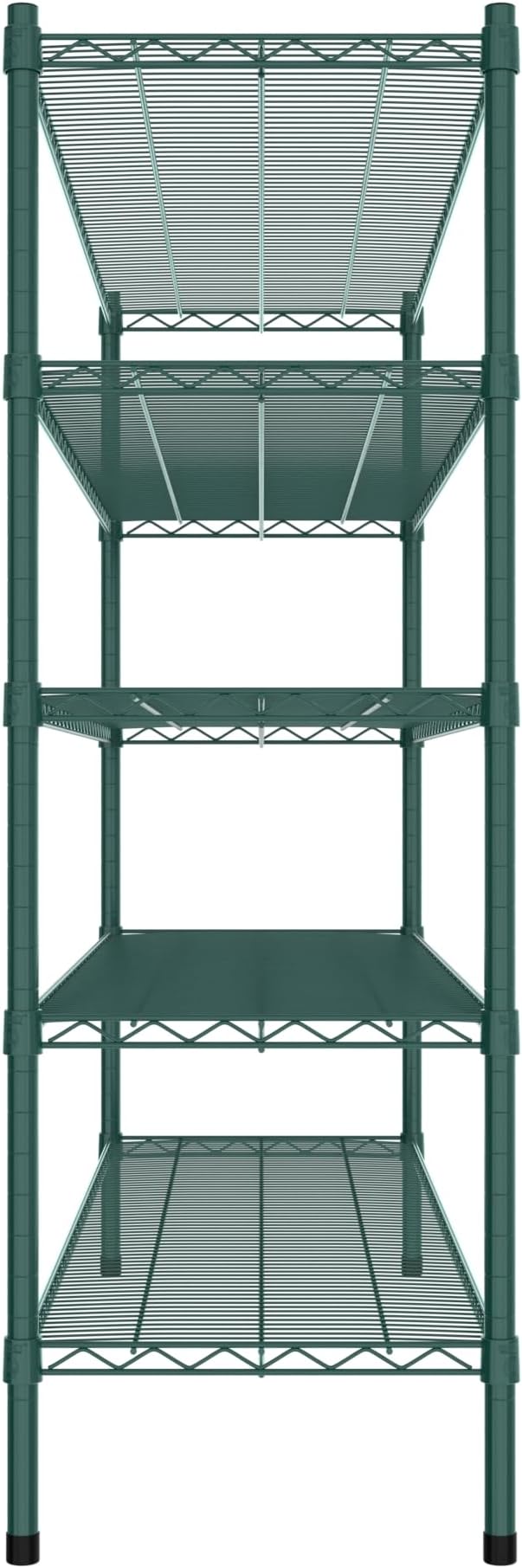 Commercial NSF Listed Green Epoxy Stationary Wire Shelving Kit 18" x 60" x 54", with 5 Shelves Perfect for Warehouse, Walk-in Refrigerator, Freezer, Grocery Store, Restaurant, Dishroom