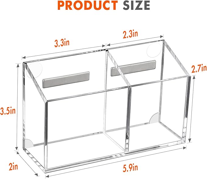 BEYGORM Dry Erase Marker Holder Non-slip Acrylic Magnet Pen Holder for Whiteboard Fridge Refrigerator Work Desk