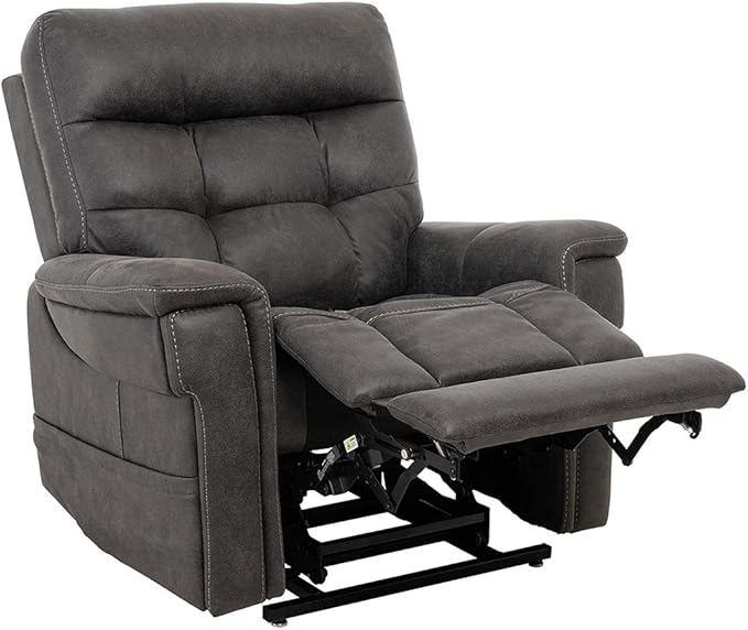 VivaLift! Radiance Power Recliner Lift Chair by PrideMobility, with 3 Heat Pads Heat System (Canyon Steel, Medium with Curbside Delivery)