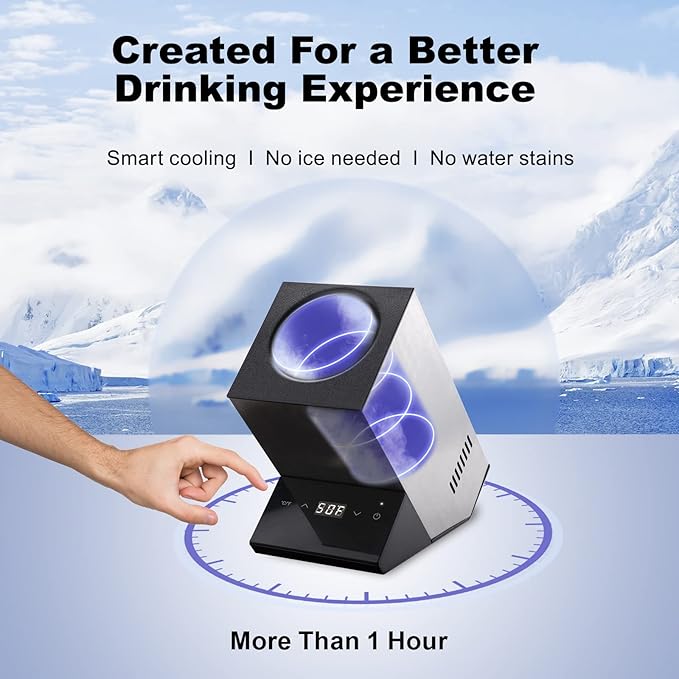 Cobalance Wine Chiller Electric,Single Bottle Cooler for 750ml Wine or Some Champagne,Portable Coolers Keep Cold Up to 24h,Personalized Chillers at Party,Gift for Wine Lover