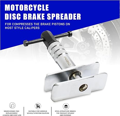 Heavy Duty Motorcycle Brake Caliper Spreader Tool - Compression Tool for Most Vehicle Brake Discs