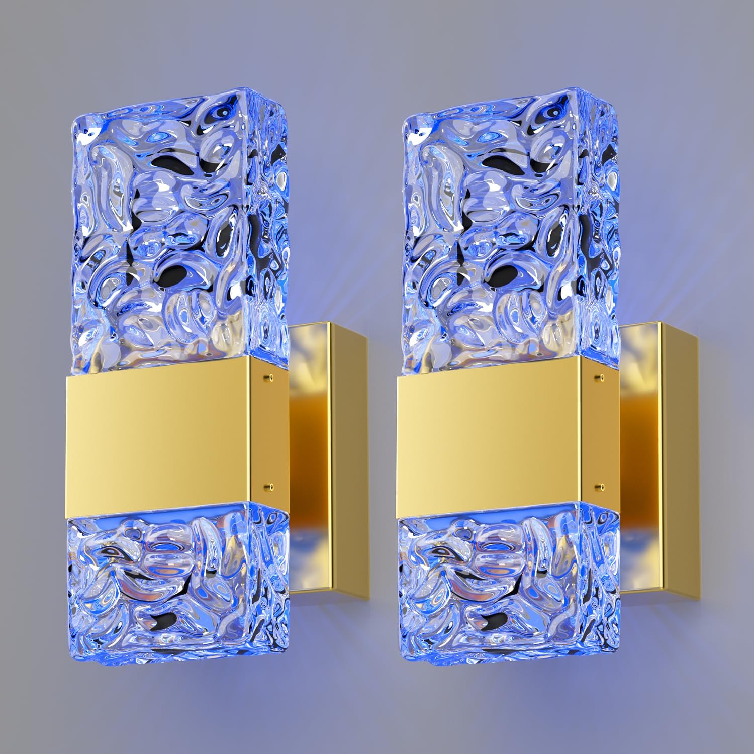 Wall Sconces Set of 2, Smart Dimmable LED Wall Sconces RGB 3000K-6000K, Hardwired Wall Sconce with Alexa,Remote Control, for Home Wall Decoration in Bedroom, Living Room,Hallway,Porch