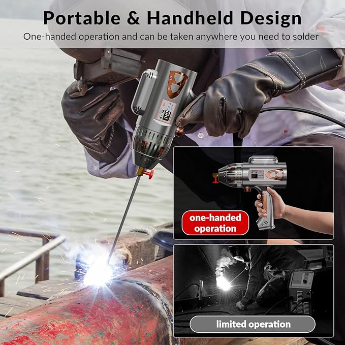 Handheld ARC Stick Welder 140A 110V,lightweight Portable inverter handheld welder Gun capable of DC Stick and ideal for beginners. Arc force and Anti-Stick With Welding Tools