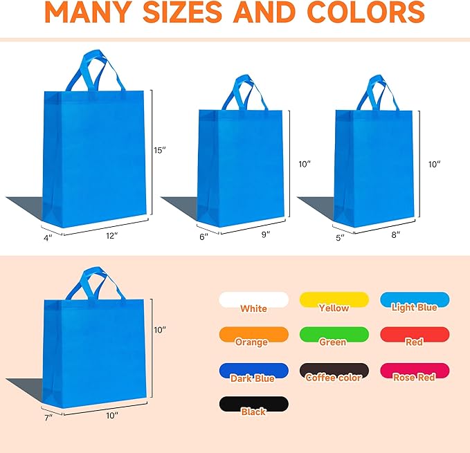 METAPRINT 100 Pcs Custom Non-woven Bags with Handle, Custom Tote Bags Bulk, Personalized Reusable Grocery Bags, Shopping Bags, Customized Promotional Item Totes for Business Activities, Store