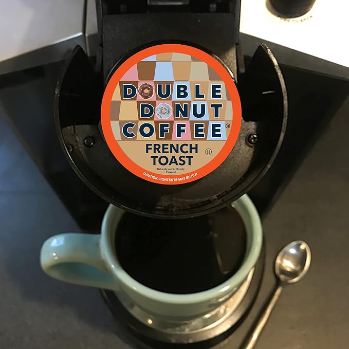 Double Donut French Toast Flavored Coffee in Single Serve Pods, French Toast Flavor for the Keurig K Cups Brewer, 48 Count