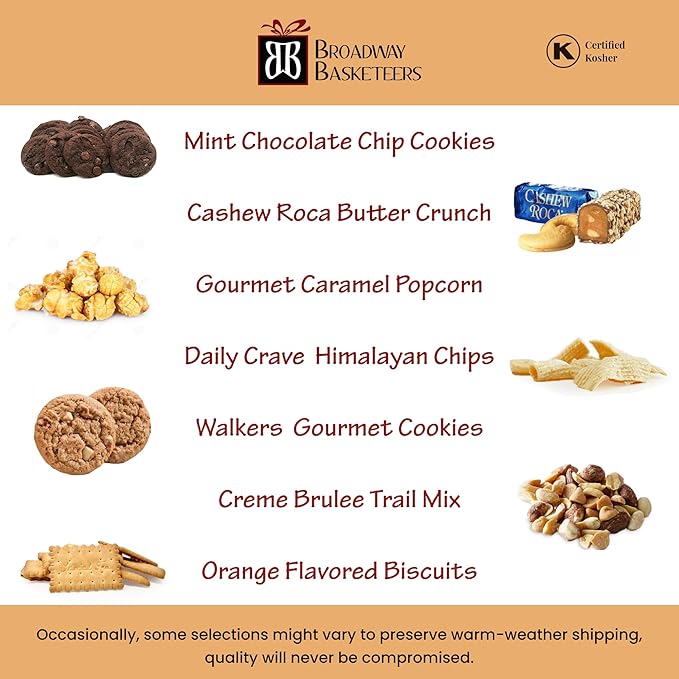 Broadway Basketeers Condolences Gourmet Gift Basket, Kosher Sympathy Food Gift Baskets for Delivery, Perfect Care Package Box or Assorted Snack Gifts for Bereavement, Loss, Funeral, or Shiva