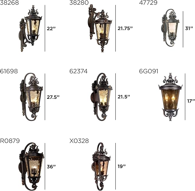 John Timberland Casa Marseille Vintage Outdoor Wall Light Fixture Veranda Bronze Scroll Frame 22" Champagne Hammered Glass for Exterior House Porch Patio Outside Deck Garage Yard Front Door
