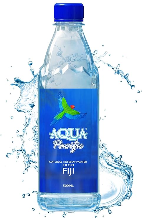 Natural ARTESIAN Water - Pack of 5 (500 mL Bottles) Discover Fiji's Finest H20, Naturally High pH & Alkaline - Aqua Pacific WTR - From FIJI - Goodness