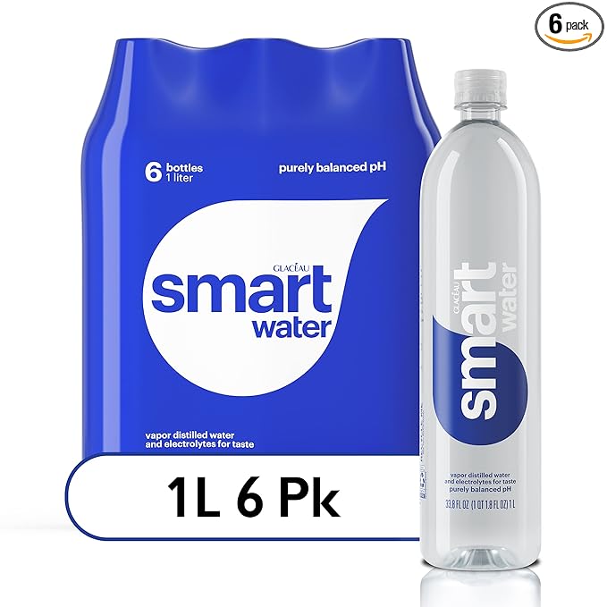 Smartwater Packaged Drinking Water, 33.8 Fl Oz (pack of 6)