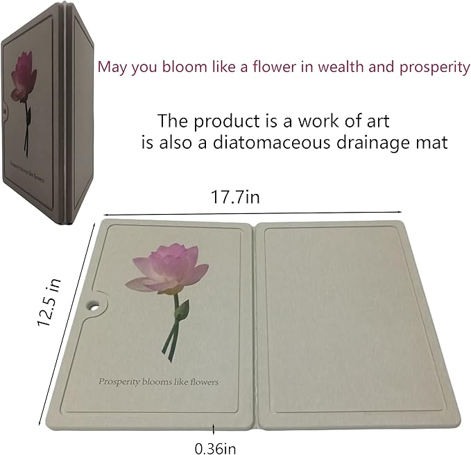 Premium Diatomaceous Earth Kitchen Countertop Drying Mat - Super Absorbent Quick Dry, Foldable Eco-Friendly Non-Slip Mat for Dishes, Utensils & Sink Area | Reusable & Fast Drying,quick dry stone mat