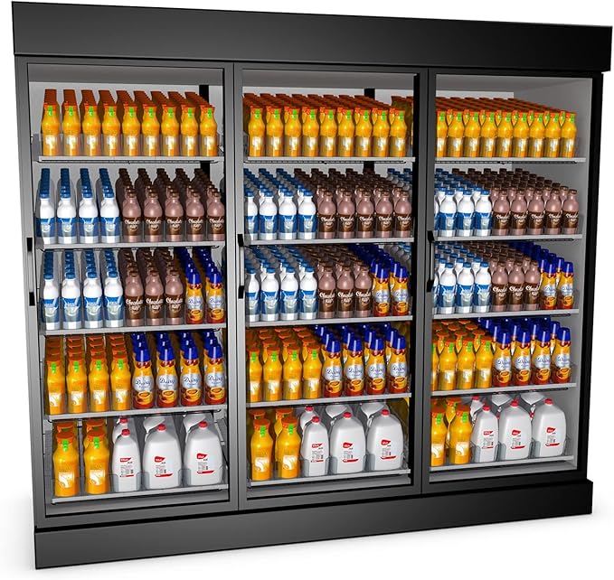 Visi-Floor Adjustable System Kit - Cold Vaults & Commercial Storage Organizer for Supermarkets, Convenience Stores, and Grocery Stores - Modular Display Merchandiser Drink Organizer for Cans, Beer,