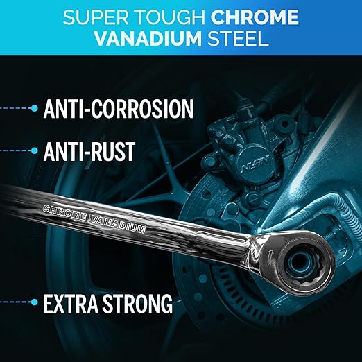 TOOLGUARDS Complete Ratcheting Wrench Set 33pcs - Metric and Standard - Combination Ratchet Wrench Set - 100% Lifetime Satisfaction Guarantee - Large