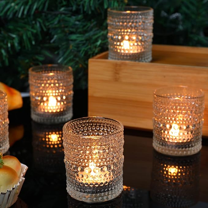 36Pcs Votive Candle Holders for Christmas Decorations, 2x2.5in Clear Glass Tea Light Candle Holder, Tealight Candle Holders Votives for Wedding Home Winter New Year