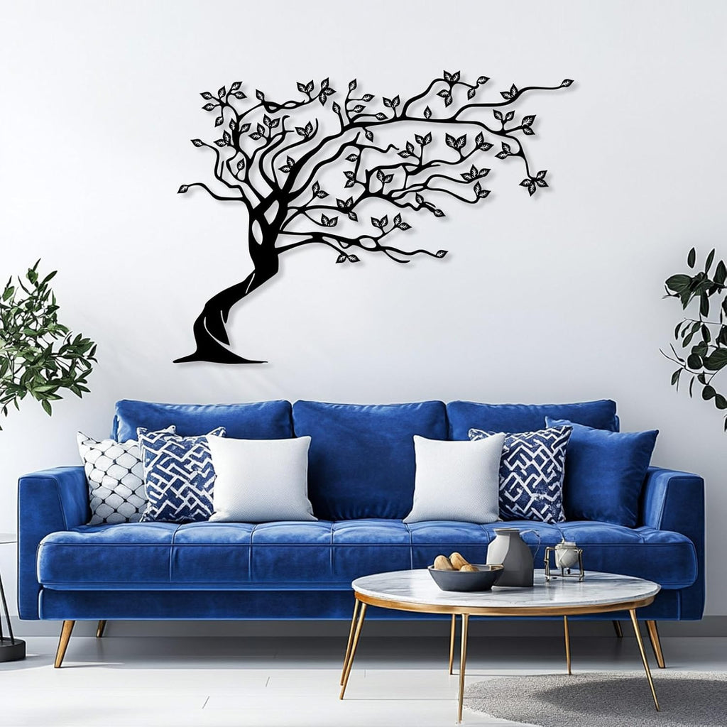 Tree of Life Metal Wall Art - Farmhouse Decor for Living Room (Black, 54"x39" | 136x100cm)