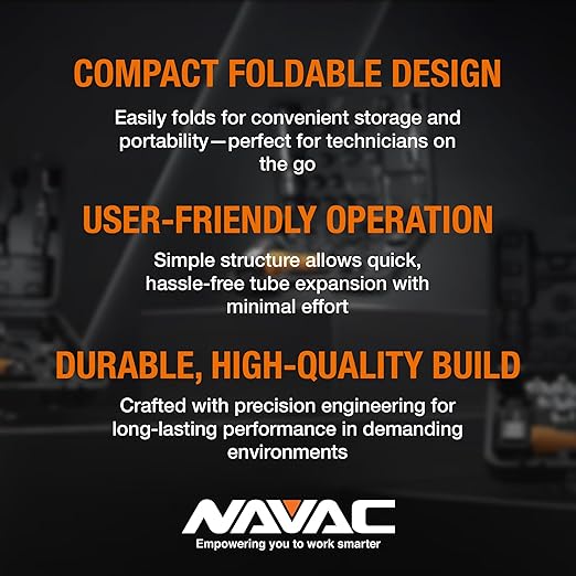 NAVAC NTE7 Manual Tubing Expander | Foldable Swaging Tool | Copper Tubing 3/8", 1/2", 5/8", 3/4", 7/8" OD | 1 Year Warranty