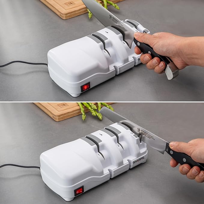 SHARPAL 198H Electric Knife Sharpener, Premium Durable Monocrystalline Diamond Wheels, Professional Knife Sharpening for All Knives–Japanese, Chef's, and Pocket Knives, Quick & Effortless Razor-Sharp