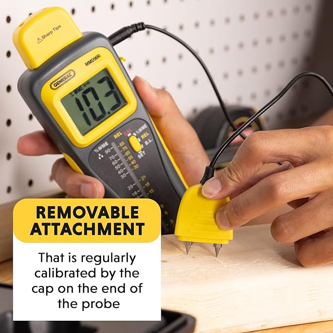 General Tools Moisture Meter MMD950 - Humidity Sensor - Pin Type / Pinless Device - Spherical Sensor