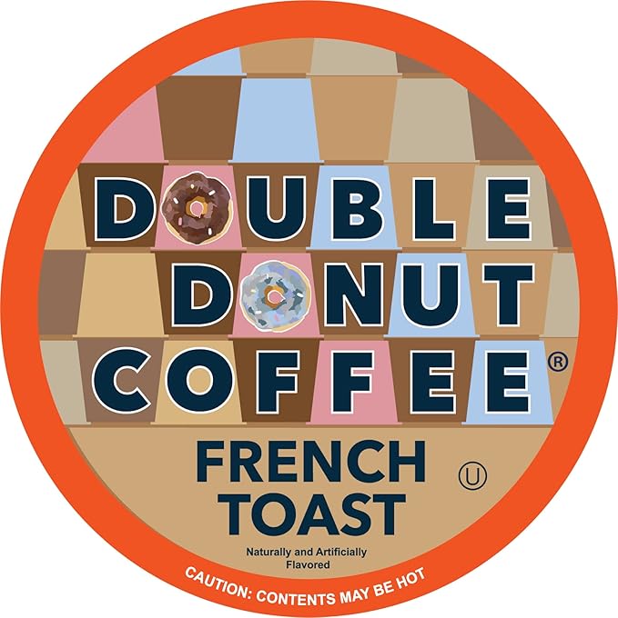 Double Donut French Toast Flavored Coffee in Single Serve Pods, French Toast Flavor for the Keurig K Cups Brewer, 48 Count