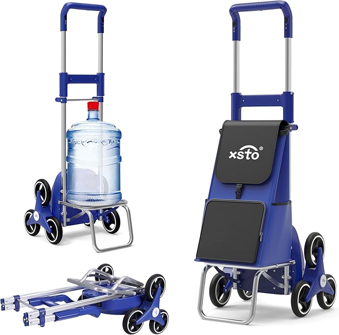 Stair Climbing Cart,Electric Shopping Carts for Groceries,Foldable Grocery Utility Trolley Cart with Wheels, Powered Collapsible Shopping Cart for Seniors, Stairs