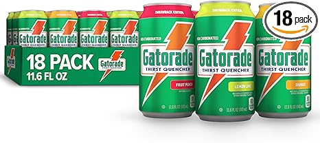 Gatorade Thirst Quencher, 3-Flavor Variety, 12 Fl Oz Cans (Pack of 18)