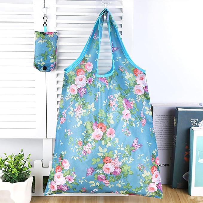 35 Pack Reusable Floral Grocery Bags Foldable Grocery Bags Machine Washable Bags Grocery Bag Reusable Shopping Bag Waterproof Reusable Groceries Bag Packable Shopping Bag for Shopping