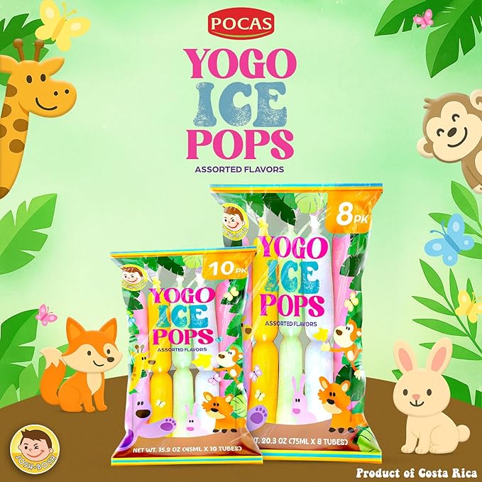 JOSH BOSH Yogo Ice Pops Bulk 20-Pack Case (200 Tubes), Green Melon, Mango, Strawberry, Coconut & Peach – Fat-Free Yogurt Fruit Snacks, 19.8 Lb Box