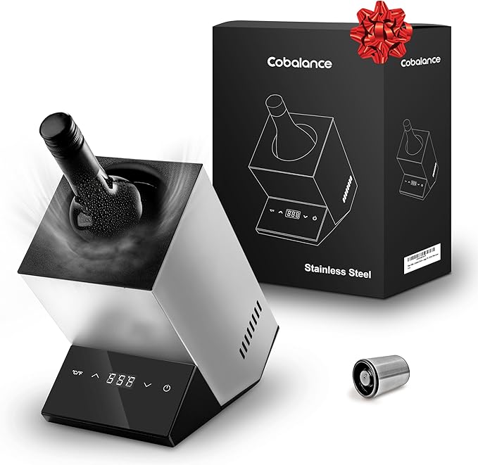 Cobalance Wine Chiller Electric,Single Bottle Cooler for 750ml Wine or Some Champagne,Portable Coolers Keep Cold Up to 24h,Personalized Chillers at Party,Gift for Wine Lover
