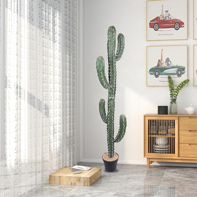 Artificial Cactus Fake Cacti 62" Faux Potted Cactus Plants for Home Store Office Decoration