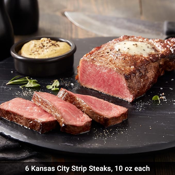 Heartland Plus Steak Box with bacon-wrapped Super Trimmed™ Filet Mignon, Kansas City Strip Steaks, and Cooking Instructions from the Kansas City Steak Company